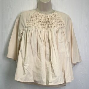 Joh Apparel - NWT Wilder cream Smocked Quarter Sleeve Blouse Size Medium